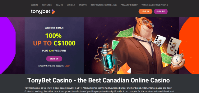 Tonybet casino screenshot 1